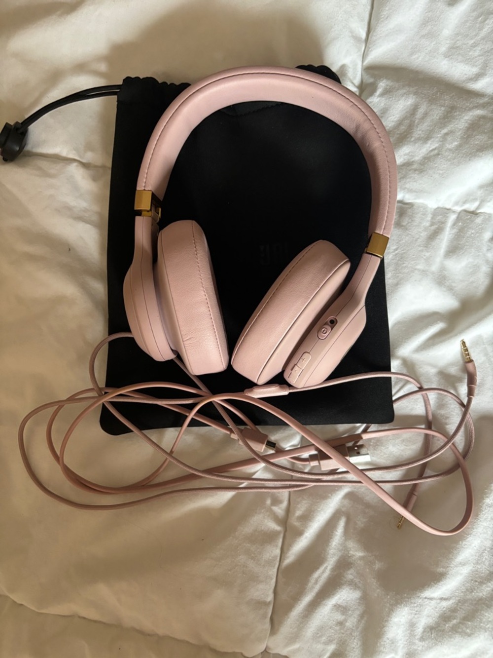JBL Pink Over-Ear Wired Headphones with Padded Headband